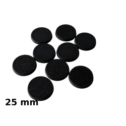 Podstawki do Figurek, Owalne, Czarne, 25mm