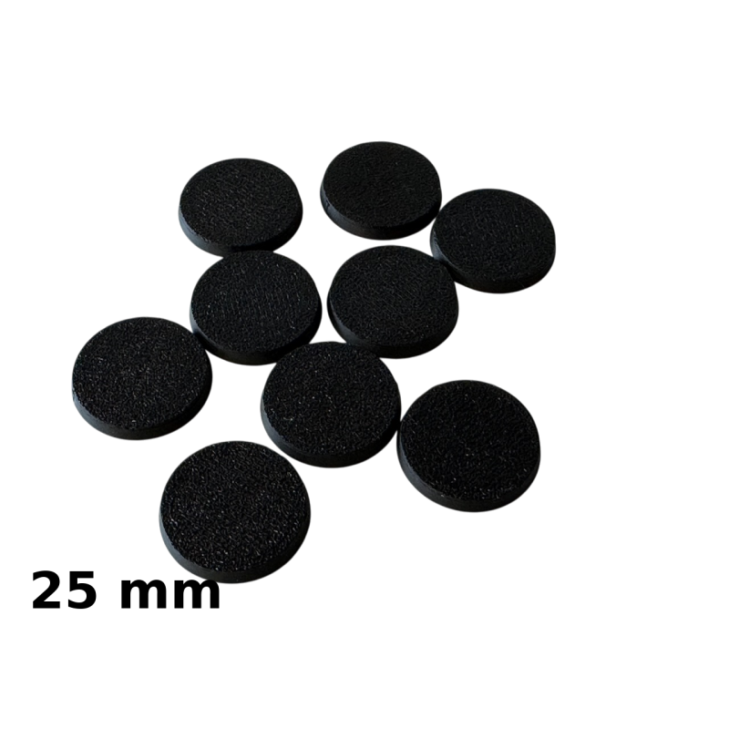 Podstawki do Figurek, Owalne, Czarne, 25mm