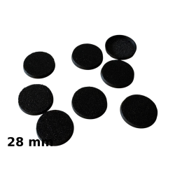 Podstawki do Figurek, Owalne, Czarne, 28mm