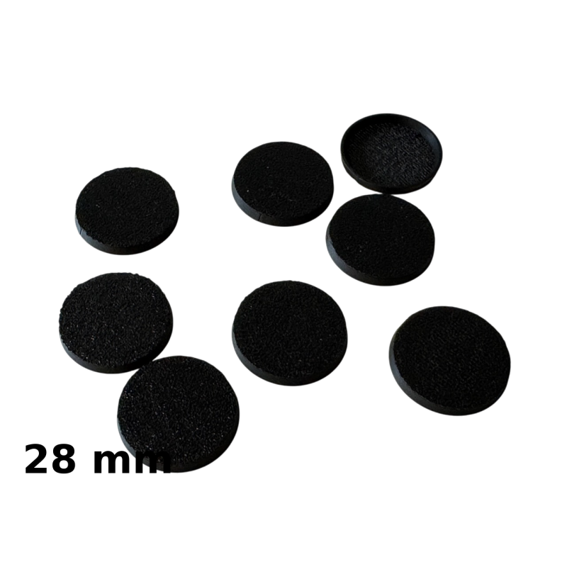 Podstawki do Figurek, Owalne, Czarne, 28mm