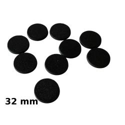 Podstawki do Figurek, Owalne, Czarne, 32mm