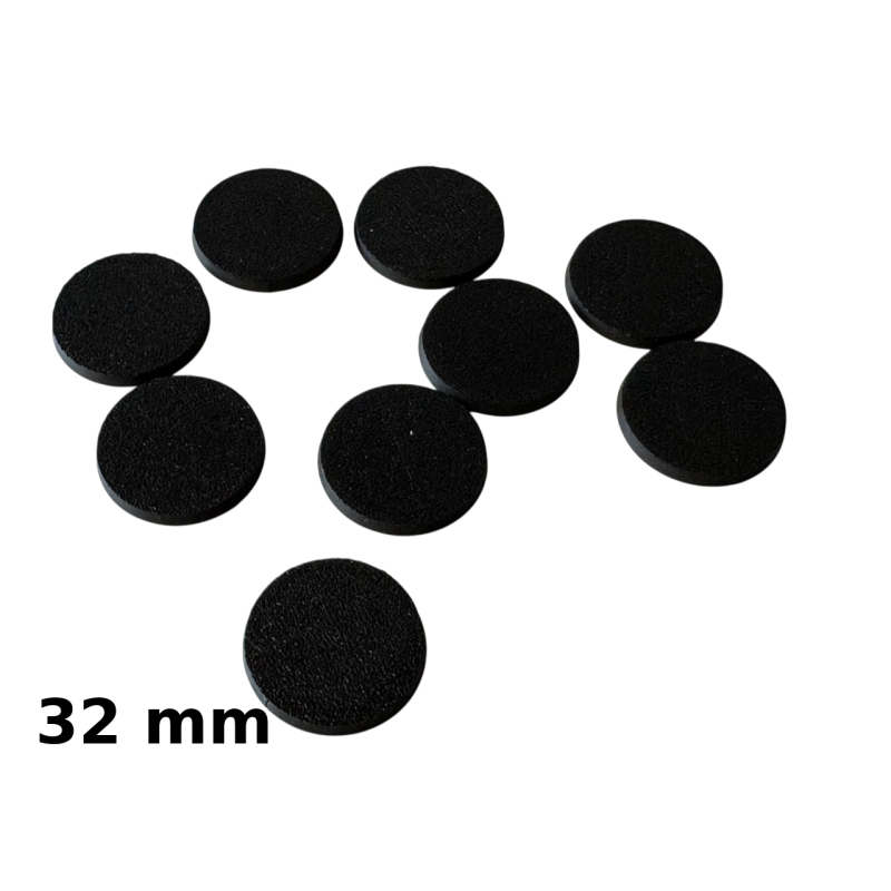 Podstawki do Figurek, Owalne, Czarne, 32mm