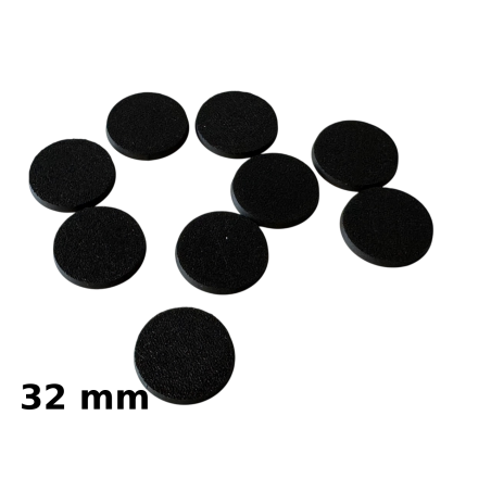 Podstawki do Figurek, Owalne, Czarne, 32mm