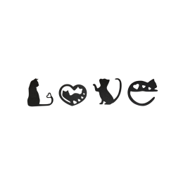 Napis LOVE z Kotów – Dekoracja dla Kociarzy