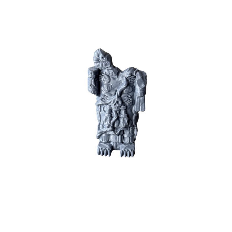 Uszkodzona Aztecka Statua z Wężami – Ruiny Świątyni
